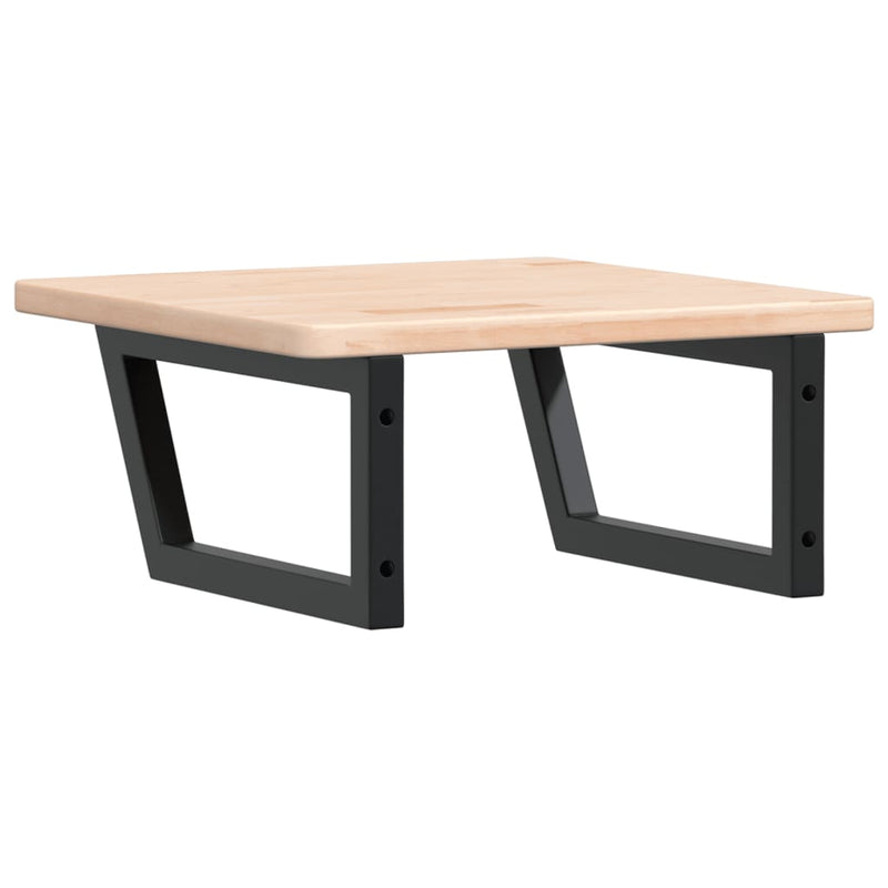 vidaXL acél és tömör tölgyfa falra szerelhető mosdópolc