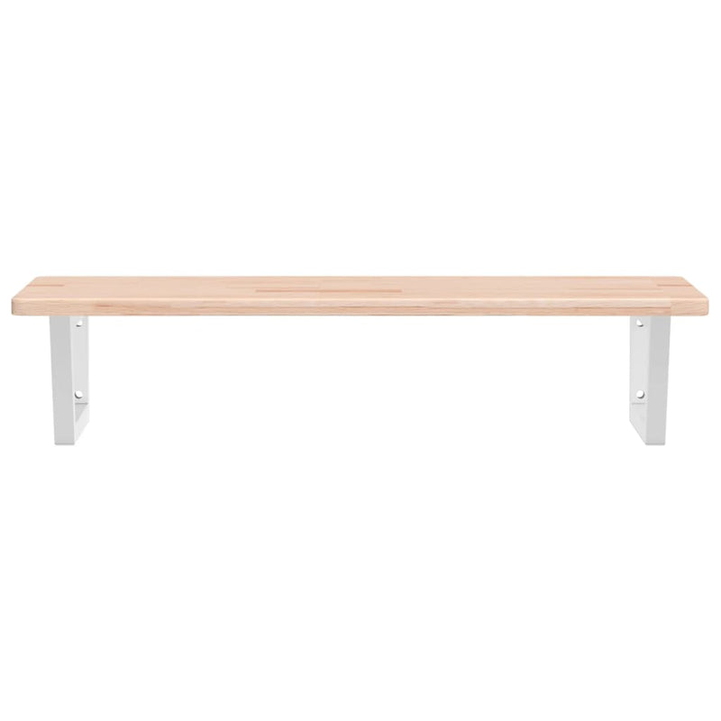 vidaXL acél és tömör tölgyfa falra szerelhető mosdópolc