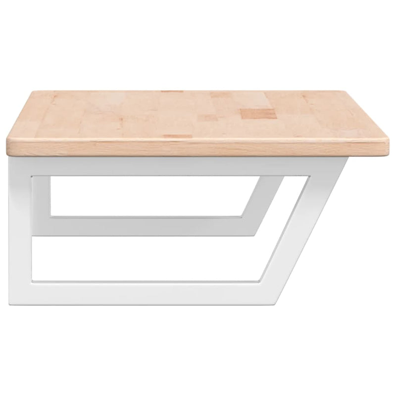 vidaXL acél és tömör tölgyfa falra szerelhető mosdópolc