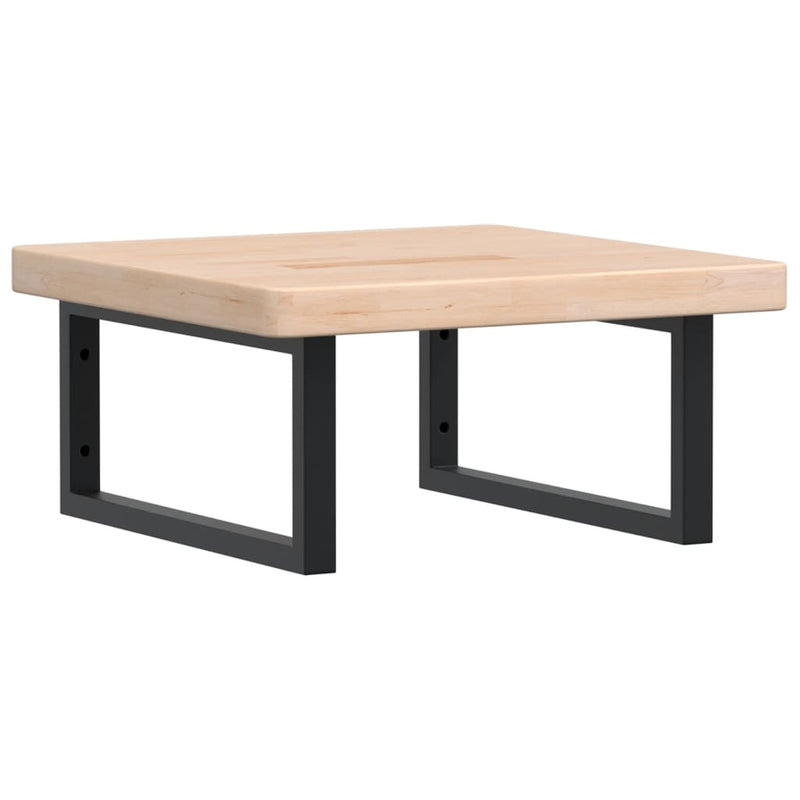 vidaXL acél és tömör tölgyfa falra szerelhető mosdópolc