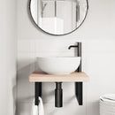 vidaXL acél és tömör tölgyfa falra szerelhető mosdópolc