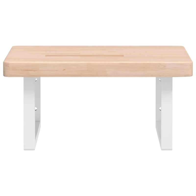 vidaXL acél és tömör tölgyfa falra szerelhető mosdópolc