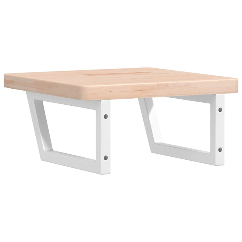 vidaXL acél és tömör tölgyfa falra szerelhető mosdópolc