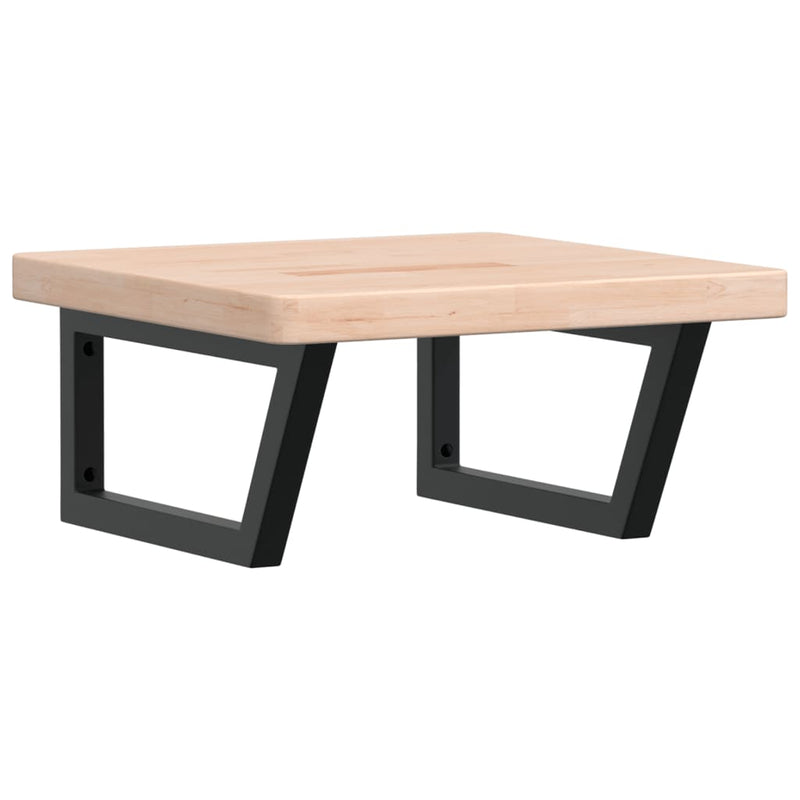 vidaXL acél és tömör tölgyfa falra szerelhető mosdópolc