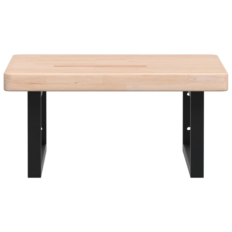 vidaXL acél és tömör tölgyfa falra szerelhető mosdópolc