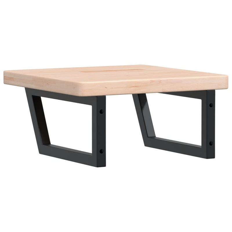 vidaXL acél és tömör tölgyfa falra szerelhető mosdópolc