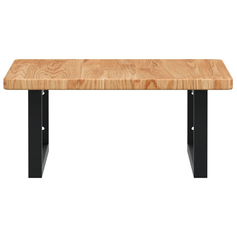 vidaXL acél és tömör tölgyfa falra szerelhető mosdópolc