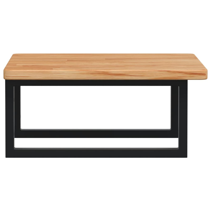 vidaXL acél és tömör tölgyfa falra szerelhető mosdópolc