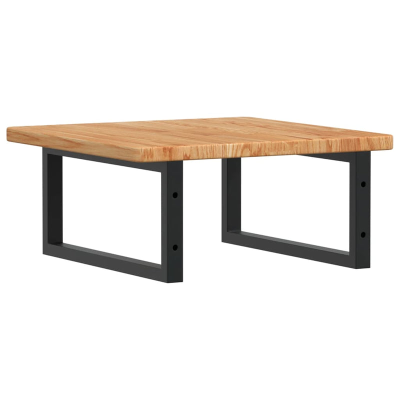 vidaXL acél és tömör tölgyfa falra szerelhető mosdópolc