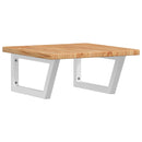 vidaXL acél és tömör tölgyfa falra szerelhető mosdópolc