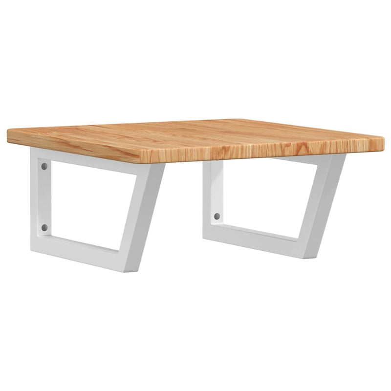 vidaXL acél és tömör tölgyfa falra szerelhető mosdópolc