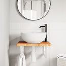 vidaXL acél és tömör tölgyfa falra szerelhető mosdópolc