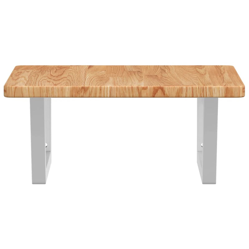 vidaXL acél és tömör tölgyfa falra szerelhető mosdópolc