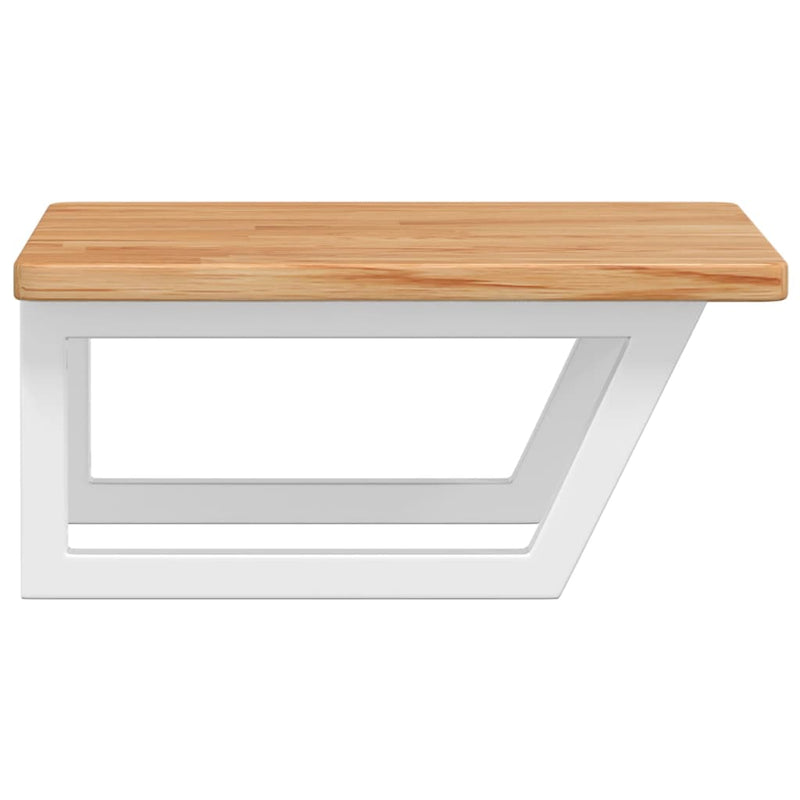 vidaXL acél és tömör tölgyfa falra szerelhető mosdópolc