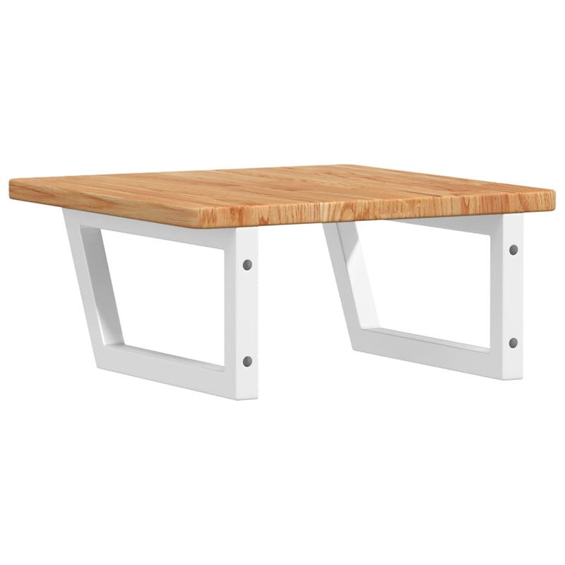 vidaXL acél és tömör tölgyfa falra szerelhető mosdópolc