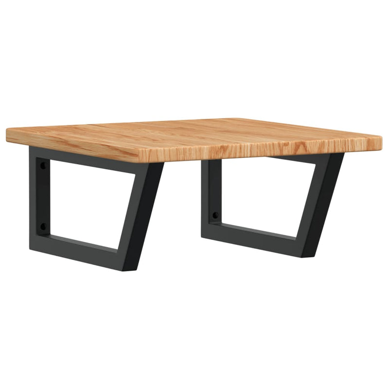 vidaXL acél és tömör tölgyfa falra szerelhető mosdópolc