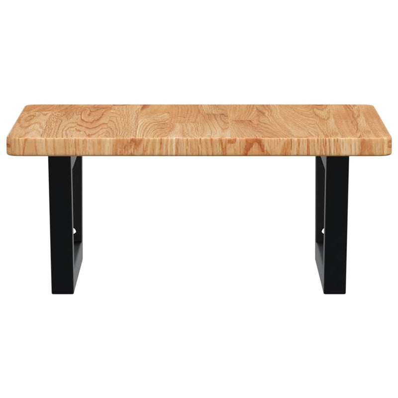 vidaXL acél és tömör tölgyfa falra szerelhető mosdópolc