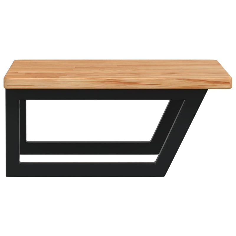 vidaXL acél és tömör tölgyfa falra szerelhető mosdópolc