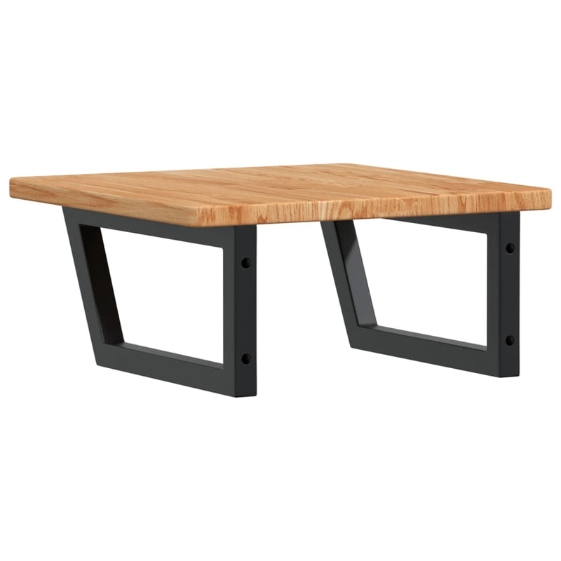 vidaXL acél és tömör tölgyfa falra szerelhető mosdópolc