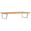 vidaXL acél és tömör tölgyfa falra szerelhető mosdópolc