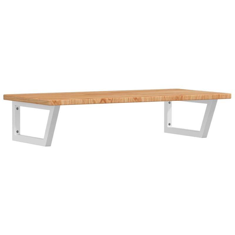 vidaXL acél és tömör tölgyfa falra szerelhető mosdópolc