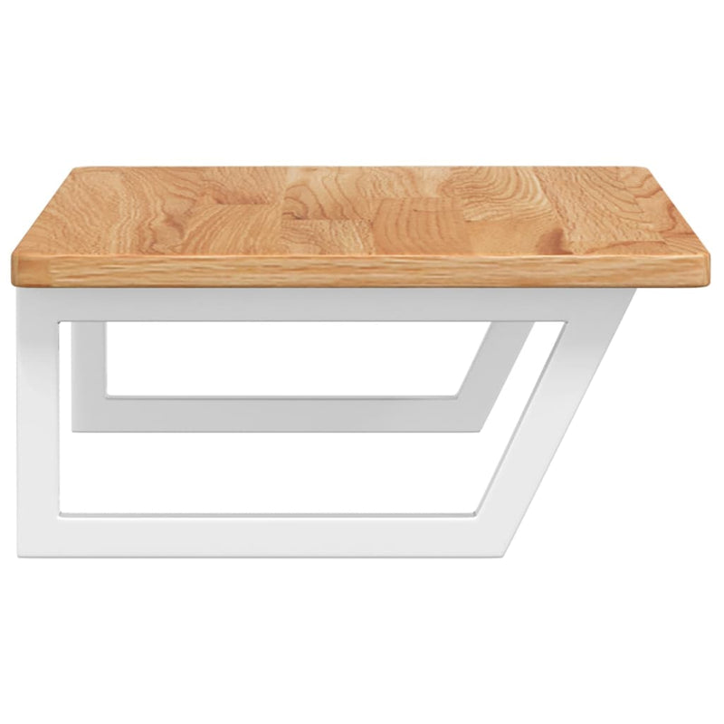 vidaXL acél és tömör tölgyfa falra szerelhető mosdópolc