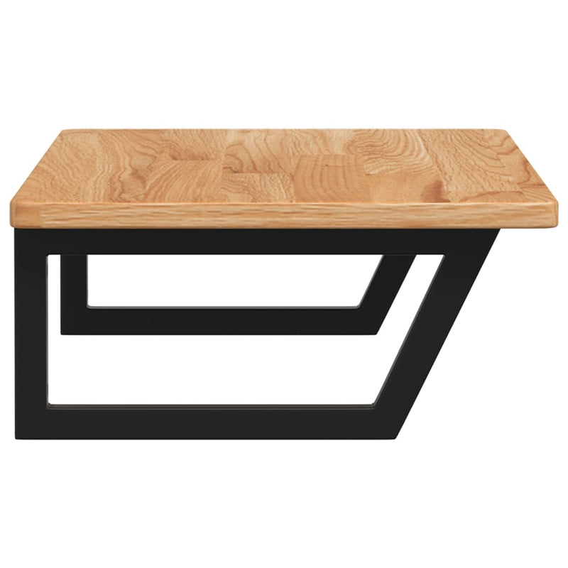 vidaXL acél és tömör tölgyfa falra szerelhető mosdópolc