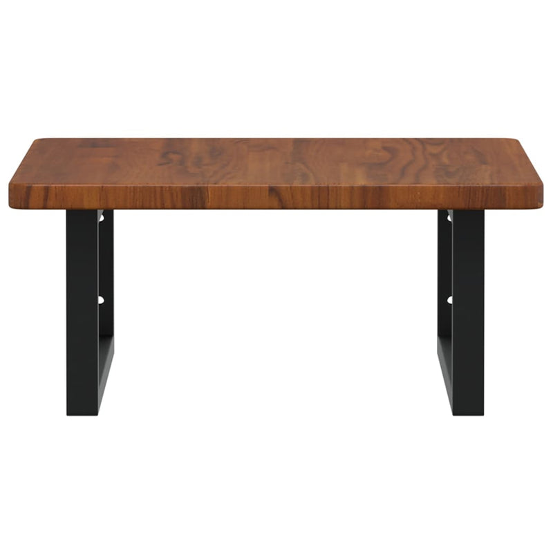 vidaXL acél és tömör tölgyfa falra szerelhető mosdópolc