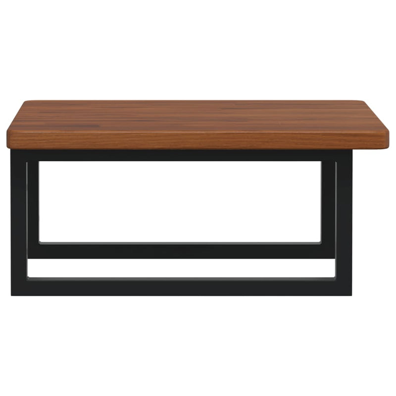 vidaXL acél és tömör tölgyfa falra szerelhető mosdópolc