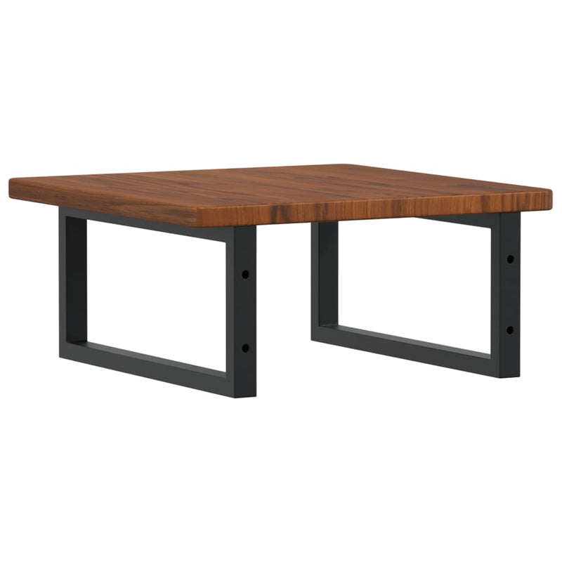 vidaXL acél és tömör tölgyfa falra szerelhető mosdópolc