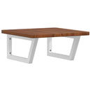 vidaXL acél és tömör tölgyfa falra szerelhető mosdópolc