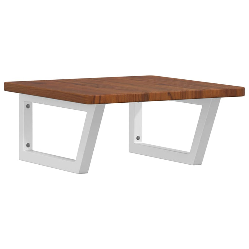 vidaXL acél és tömör tölgyfa falra szerelhető mosdópolc