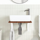 vidaXL acél és tömör tölgyfa falra szerelhető mosdópolc