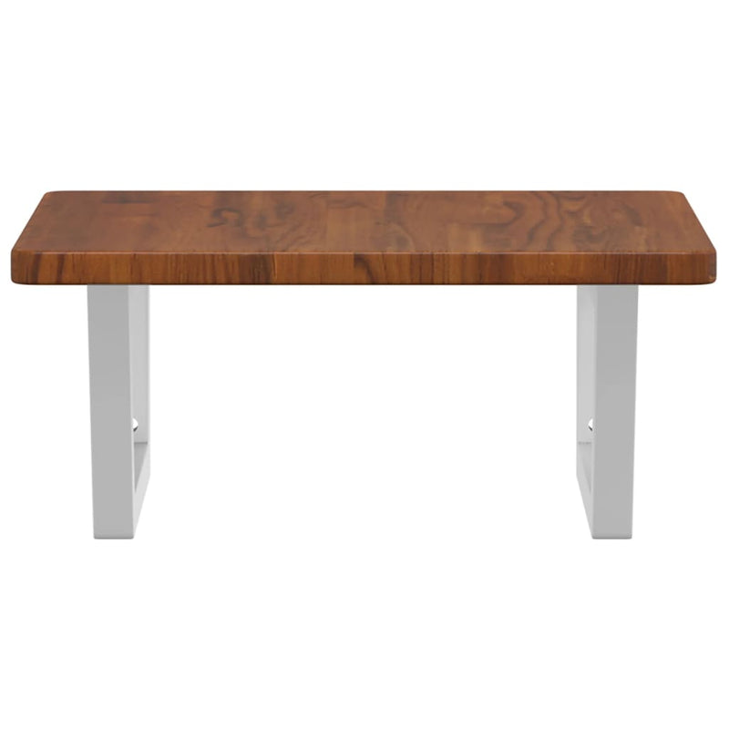 vidaXL acél és tömör tölgyfa falra szerelhető mosdópolc