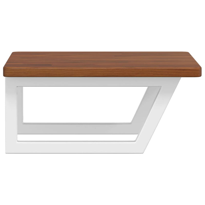 vidaXL acél és tömör tölgyfa falra szerelhető mosdópolc