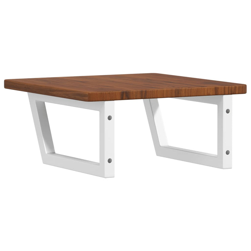 vidaXL acél és tömör tölgyfa falra szerelhető mosdópolc