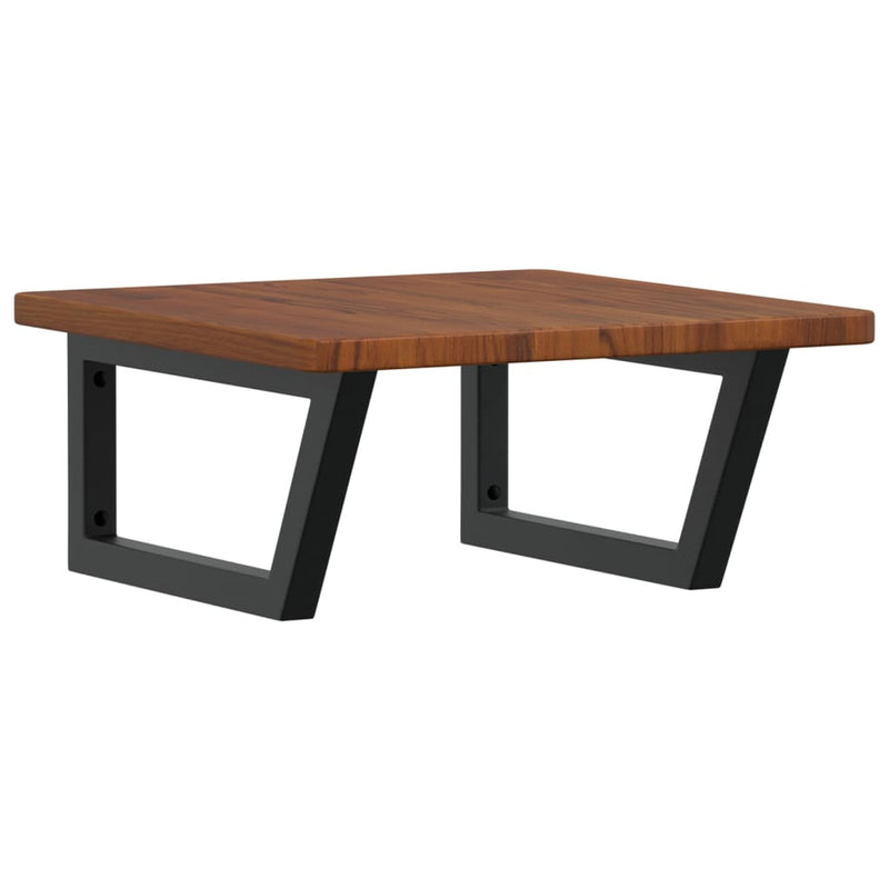 vidaXL acél és tömör tölgyfa falra szerelhető mosdópolc