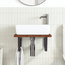 vidaXL acél és tömör tölgyfa falra szerelhető mosdópolc