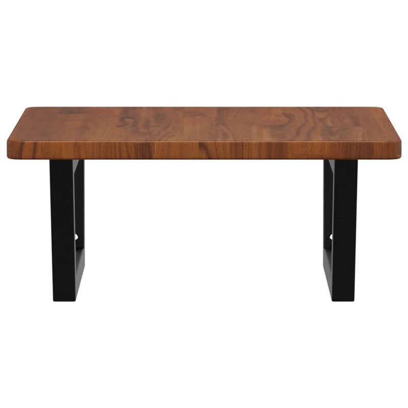 vidaXL acél és tömör tölgyfa falra szerelhető mosdópolc