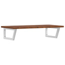 vidaXL acél és tömör tölgyfa falra szerelhető mosdópolc