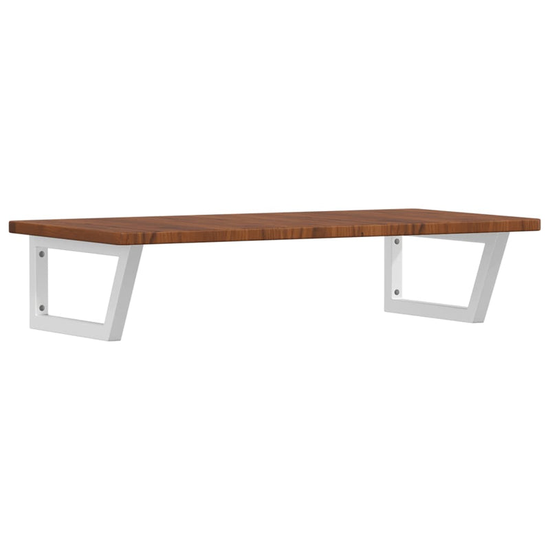 vidaXL acél és tömör tölgyfa falra szerelhető mosdópolc