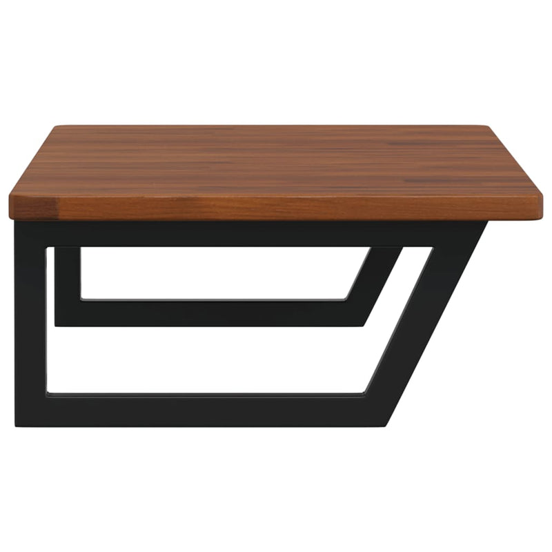 vidaXL acél és tömör tölgyfa falra szerelhető mosdópolc