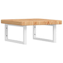 vidaXL acél és tömör tölgyfa falra szerelhető mosdópolc
