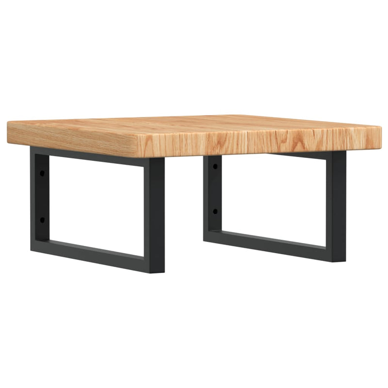 vidaXL acél és tömör tölgyfa falra szerelhető mosdópolc