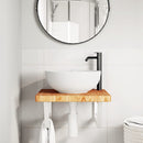 vidaXL acél és tömör tölgyfa falra szerelhető mosdópolc