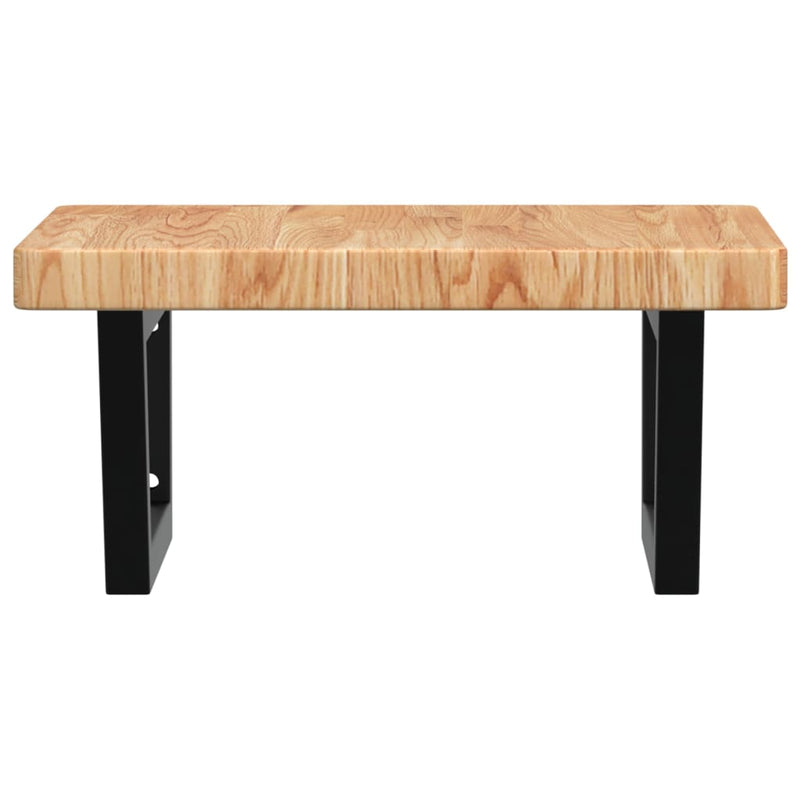 vidaXL acél és tömör tölgyfa falra szerelhető mosdópolc