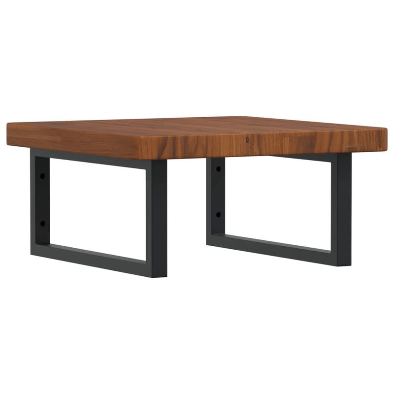 vidaXL acél és tömör tölgyfa falra szerelhető mosdópolc