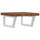 vidaXL acél és tömör tölgyfa falra szerelhető mosdópolc