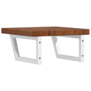 vidaXL acél és tömör tölgyfa falra szerelhető mosdópolc