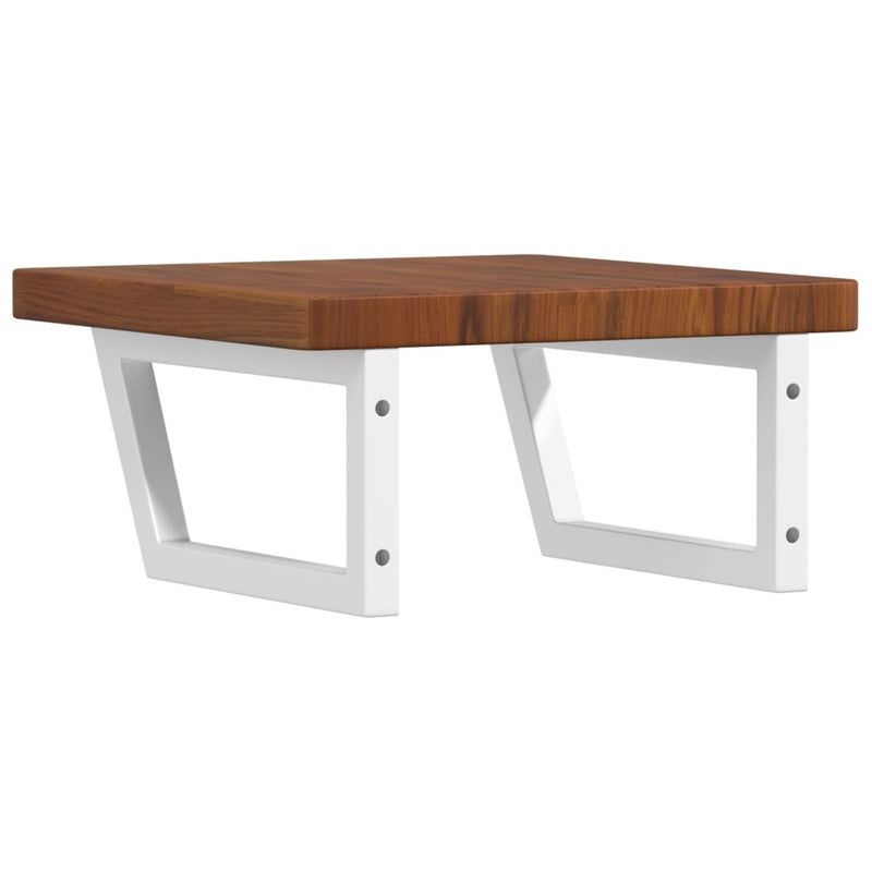 vidaXL acél és tömör tölgyfa falra szerelhető mosdópolc